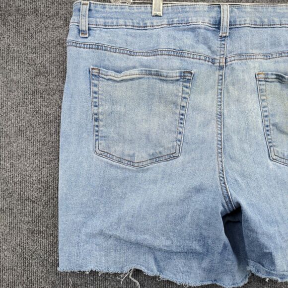 Maurices Womens Cut Off High Rise Jean Shorts Blue Size 22W Denim Button Fly - Picture 8 of 12
